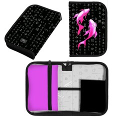 Пенал 1 секция 140 х 210 х 40 мм, откидной карман и косметичка, тканевый, calligrata top content