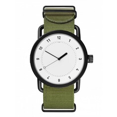 Часы наручные мужские, d-4 см, зеленые, с белым циферблатом NO Brand
