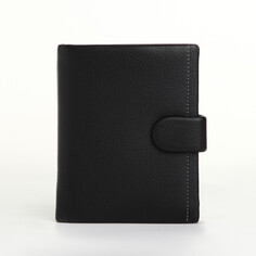 Портмоне мужское на кнопке, отдел для автодокументов, цвет черный NO Brand