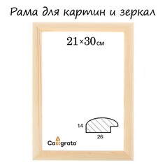 Рама для картин (зеркал) 21 х 30 х 2,6 см, дерево, berta, неокрашенное дерево Calligrata