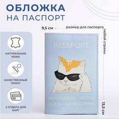 Обложка для паспорта, цвет голубой NO Brand
