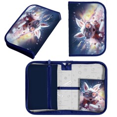 Пенал 1 секция 140 х 210 х 40 мм, откидной карман и косметичка, тканевый, calligrata top content