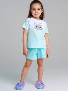 Комплект трикотажный фуфайка футболка шорты пижама классического пояс Playtoday
