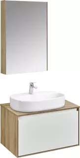 Комплект мебели дуб эльвезия/белый глянец 69 см Акватон Либерти 1A279801LYC70 + 1A281203LYC70 + 1WH501710 + 1A279302LYC70