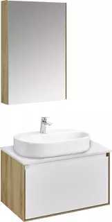 Комплект мебели дуб эльвезия/белый глянец 69 см Акватон Либерти 1A279801LYC70 + 1A281203LY010 + 1WH501710 + 1A279302LYC70