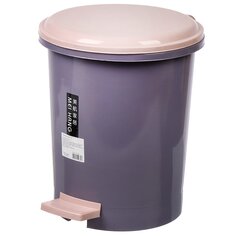 Контейнер для мусора пластик, 12 л, круглый, педаль, фиолетовый, Y4-7065