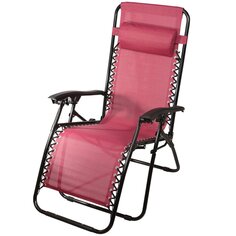 Шезлонг пляжный складной, металл, 165х65х112 см, 100 кг, 2 положения спинки, бордовый, Green Days, YTLC013B