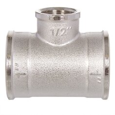 Тройник 3/4"х1/2"х3/4", г-г-г, никель, РосТурПласт