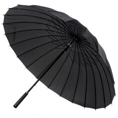 Зонт для женщин, механический, трость, 24 спицы, 65 см, полиэстер, черный/синий, Y822-051