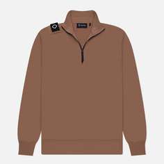 Мужской свитер MA.Strum Quarter Zip, цвет коричневый, размер XXXL