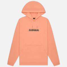 Мужская толстовка Napapijri Box Hoodie Loose Fit, цвет розовый, размер XXL