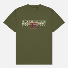 Мужская футболка Napapijri Aylmer Regular Fit, цвет зелёный, размер S