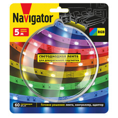 Ленты светодиодные готовые комплекты лента светодиодная NAVIGATOR 10 Вт/м IP20 RGB 5м