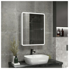 Шкафы навесные для ванной шкаф зеркальный Sense 60см LED сенсор подогрев белый Continent