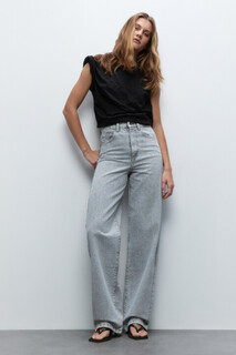 брюки джинсовые женские Джинсы wide широкие с высокой посадкой Befree