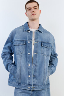 куртка джинсовая мужская Куртка-рубашка джинсовая с карманами Befree