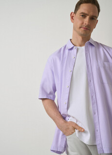 Рубашка из хлопка Oxford, Фиолетовый O'stin