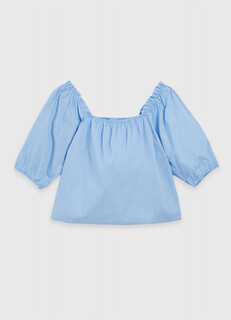 Блузка с коротким рукавом для девочек, Голубой O'stin