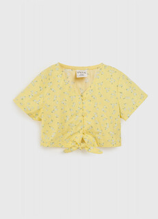 Блузка с коротким рукавом для девочек, Желтый Ostin