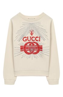 Хлопковый свитшот со стразами Gucci