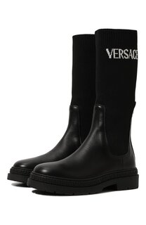 Кожаные сапоги Versace