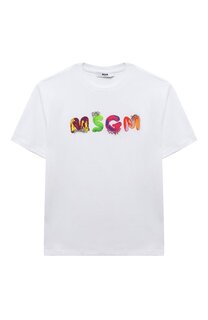 Хлопковая футболка MSGM kids