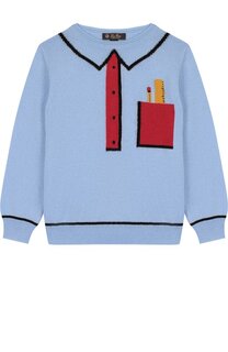 Кашемировый пуловер с контрастный принтом Loro Piana