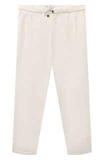 Брюки изо льна и хлопка Brunello Cucinelli