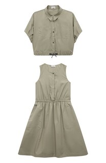 Хлопковое платье с жакетом Brunello Cucinelli