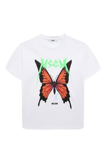 Хлопковая футболка MSGM kids