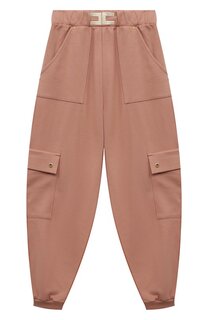 Хлопковые брюки-карго Elisabetta Franchi La Mia Bambina