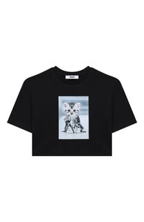 Укороченная футболка из хлопка MSGM kids