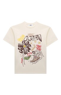 Хлопковая футболка MSGM kids