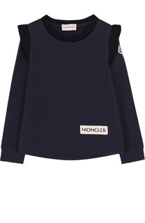 Хлопковый свитшот с оборками Moncler Enfant