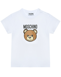 Футболка с лого, белая Moschino