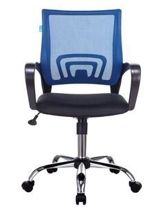 Кресло офисное Бюрократ CH-695NSL цвет синий TW-05, сиденье черное TW-11, сетка/ткань крестовина металл хром