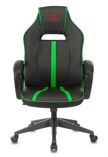 Кресло игровое Бюрократ VIKING ZOMBIE A3 GN цвет черный/зеленый, искусственная кожа, крестовина пластик
