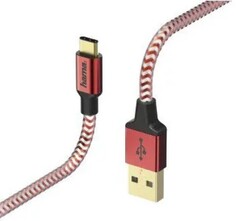 Кабель интерфейсный HAMA 00178296 USB Type-C (m)/USB A(m), 1.5м, красный