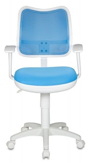 Кресло детское Бюрократ CH-W797 голубое/голубое, спинка сетка, пластик белый