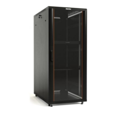 Шкаф напольный 19", 47U Hyperline TTBR-4768-AS-RAL9004 2277x600х800мм(ВхШхГ), передняя стеклянная дверь со стальными перфор. боковинами, задняя дверь