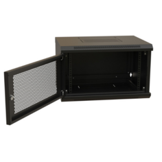 Шкаф настенный LANDE LN-SH12U5440-BL-F0-3 NetBOX SOHO, 12U 19", 540x400x595мм, разборный, дверь перфорация, цвет черный