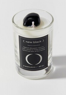 Свеча ароматическая Quarz NEW BLACK mini с кристаллами, 40 мл