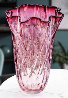 Ваза Elan Gallery 26,5х26,5х38 см розово-прозрачная-омбре, стекло