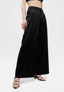 Брюки Forte Forte stretch duchesse wide leg pants noir