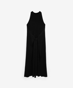 Платье вязаное полуприлегающего силуэта макси черное GLVR (L)