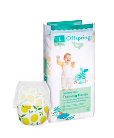 Offspring трусики-подгузники, L 9-14 кг. 36 шт. расцветка Лимоны