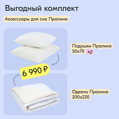 Комплект для сна Пралине: одеяло 200x220 + две подушки 50x70 Лазурит