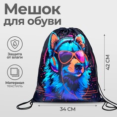 Мешок для обуви 420 х 340 мм, calligrata мсо-5с, (мягкий полиэстер, плотность 210d),