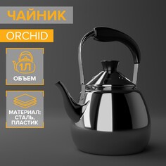 Чайник из нержавеющей стали orchid, 1 л, цвет серебряный NO Brand