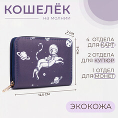 Кошелек на молнии, цвет синий NO Brand